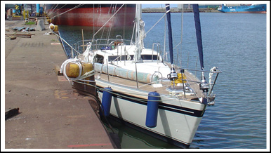Yacht Hull 111 - Tayana 58. Built on Time and shipped to Hong Kong for commissioning